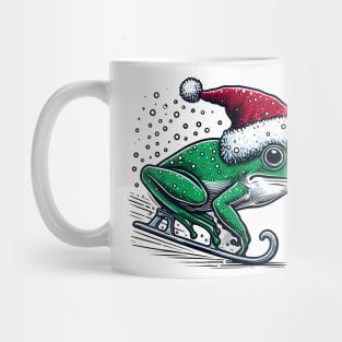 Frog Ice Skating Christmas Mug